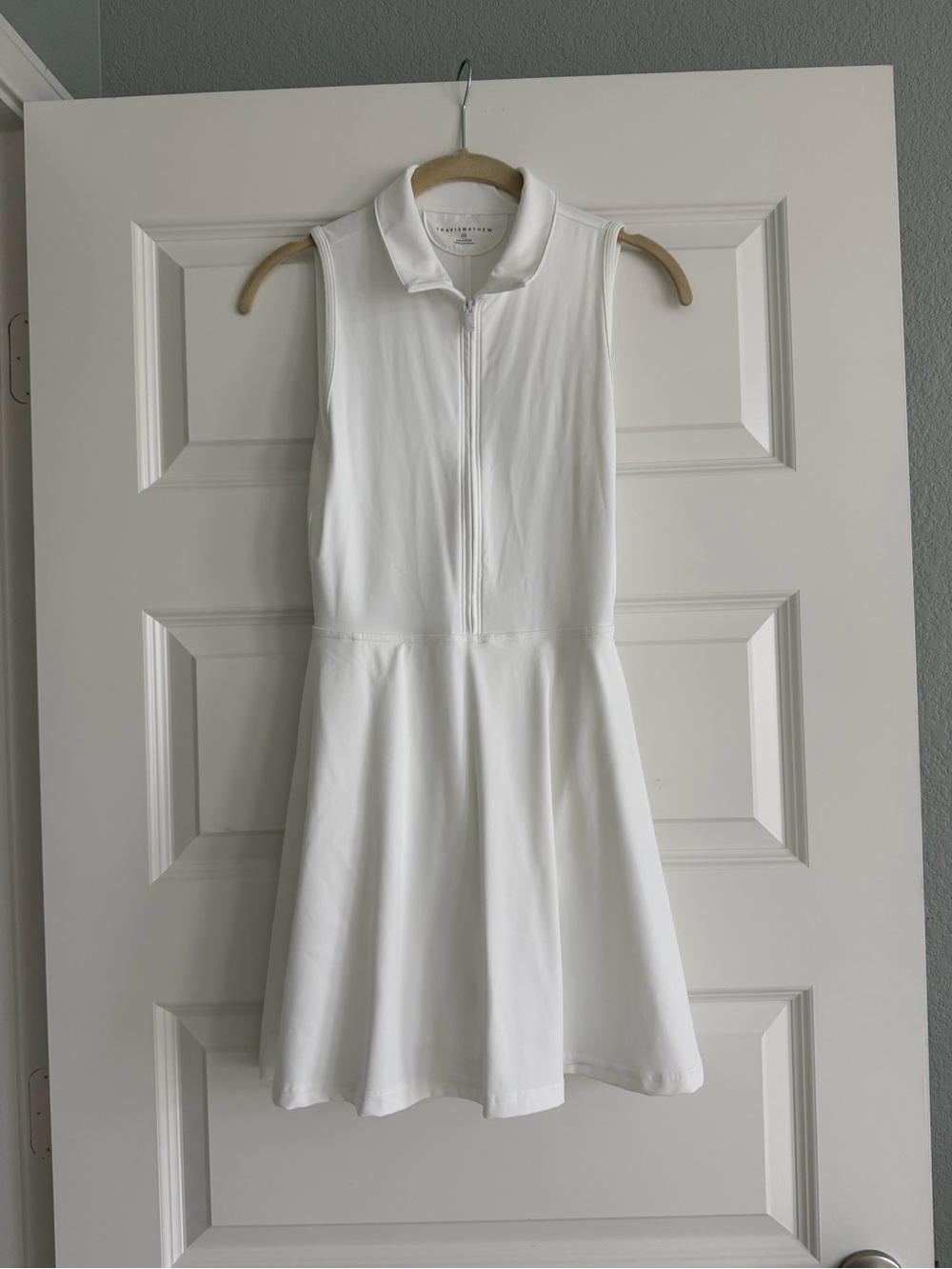 Travis Mathew White Sleeveless Zip Polo Dress